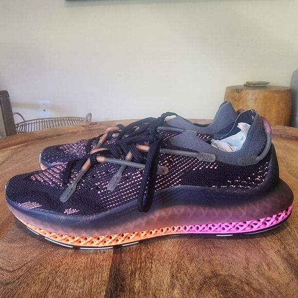 Adidas 4D FUSIO Primeknit Black Grey Orange Pink FZ2414 Men’s Size 8 New - Picture 5 of 10